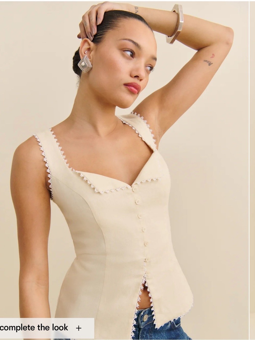 Reformation viola linen top size 4